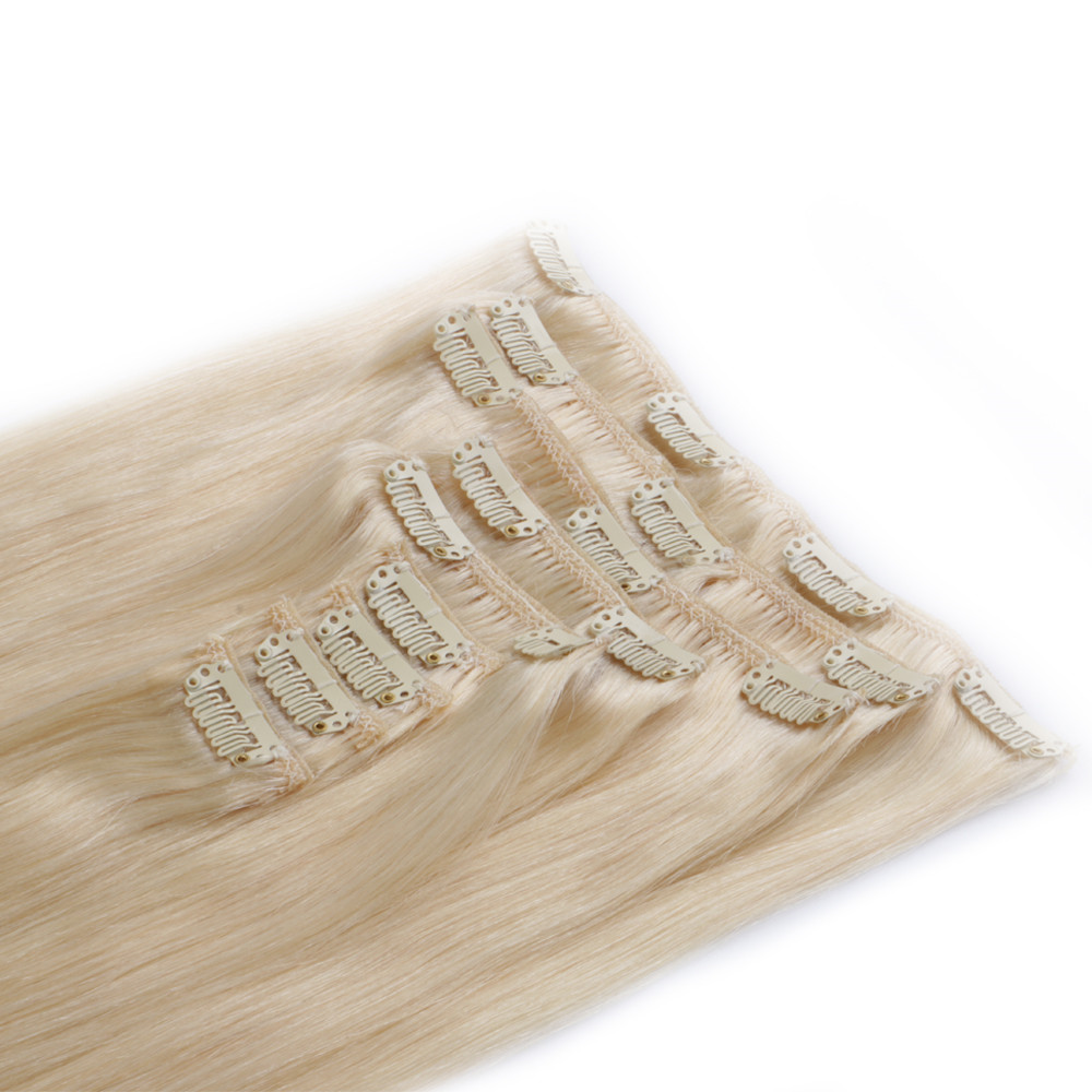 Clip in hair extension Unprocessed 220g Remy Cheap Double Drawn 100% Human Hair Clip In Hair Extension HN225